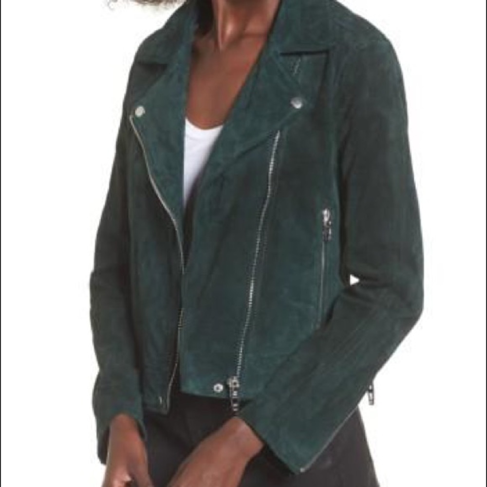 Blank NYC suede evergreen moto jacket